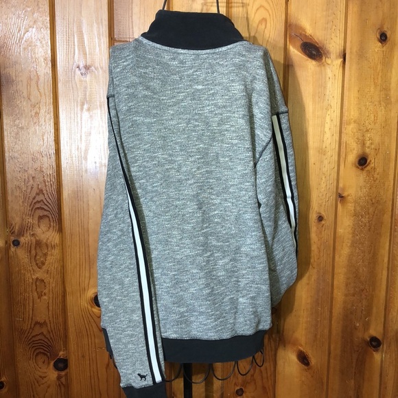 PINK Victoria’s Secret limited edition sweatshirt black/gray medium quarter zip​ - Picture 6 of 6
